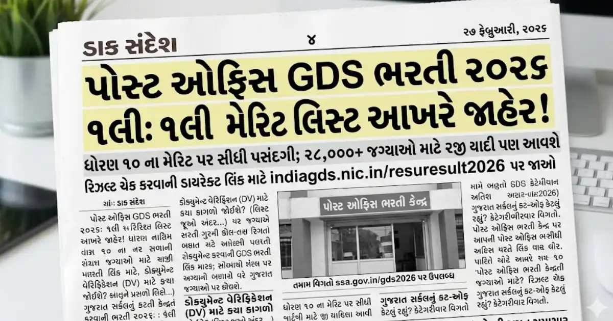 India Post GDS Result 2026 Date